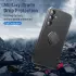 Samsung Galaxy A35 Hoesje Siliconen Kickstand Zwart + Tempered Glass afbeelding 4