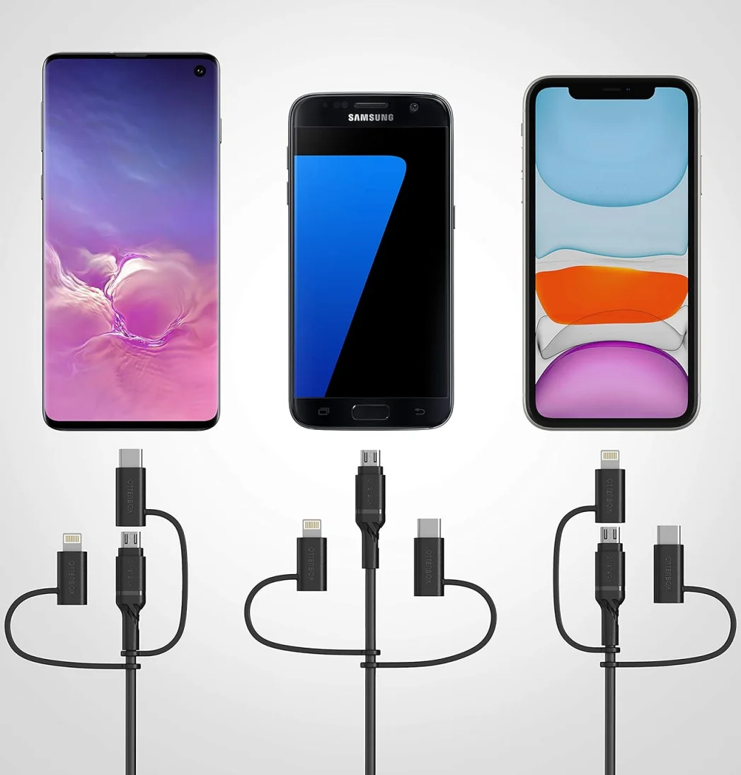 OtterBox 3-in-1 USB-A naar Lightning / USB-C / Micro-USB Kabel 1 Meter afbeelding 3