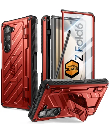 SUPCASE UB Pro Samsung Galaxy Z Fold 6 Hoesje Full Protect Kickstand Rood Hoesjes