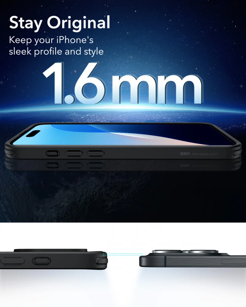 ESR Classic Hybrid Apple iPhone 16 Pro Max Hoesje MagSafe Frosted Zwart afbeelding 8