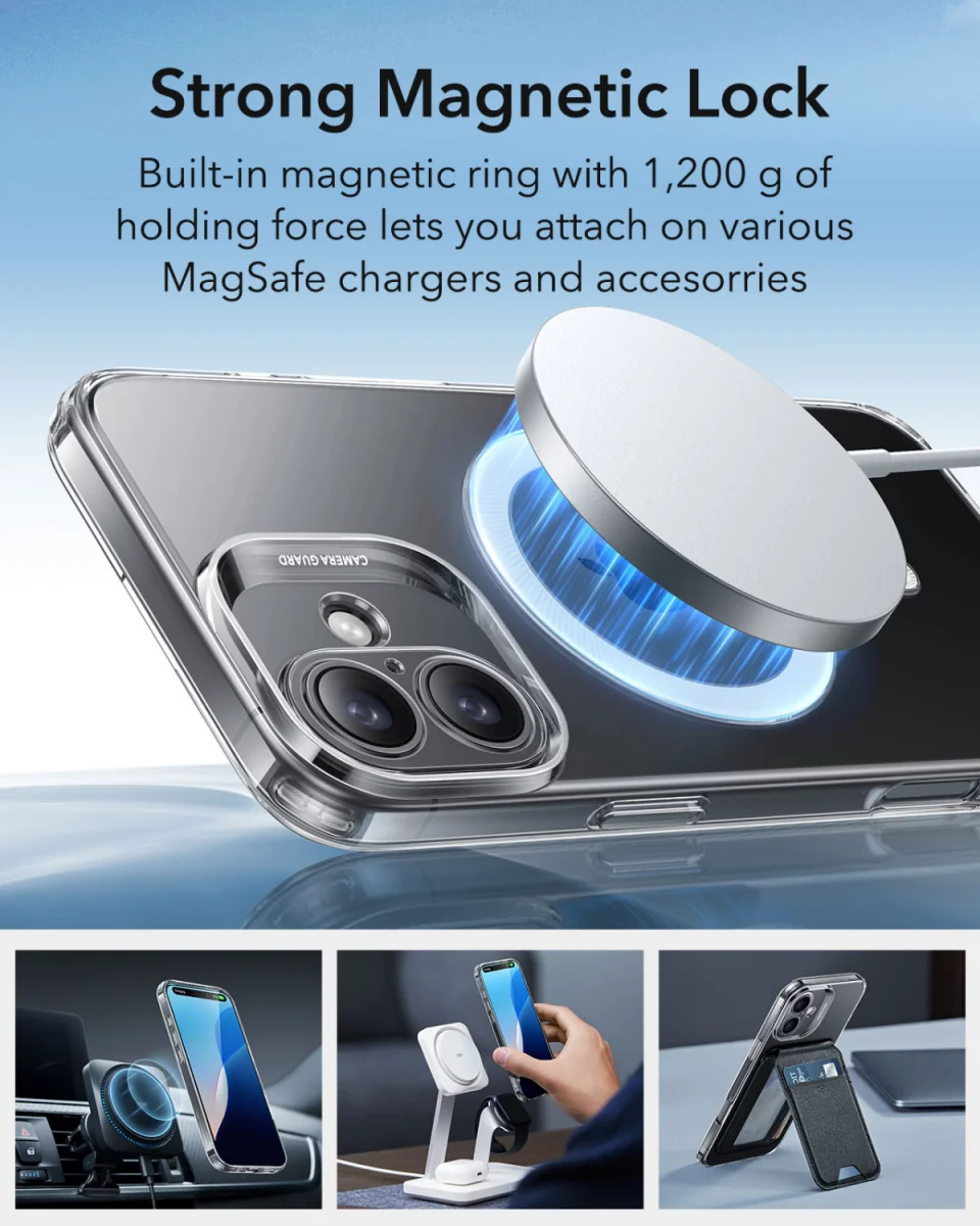 ESR Zero Clear HaloLock Apple iPhone 16 Plus Hoesje MagSafe Transparant afbeelding 3