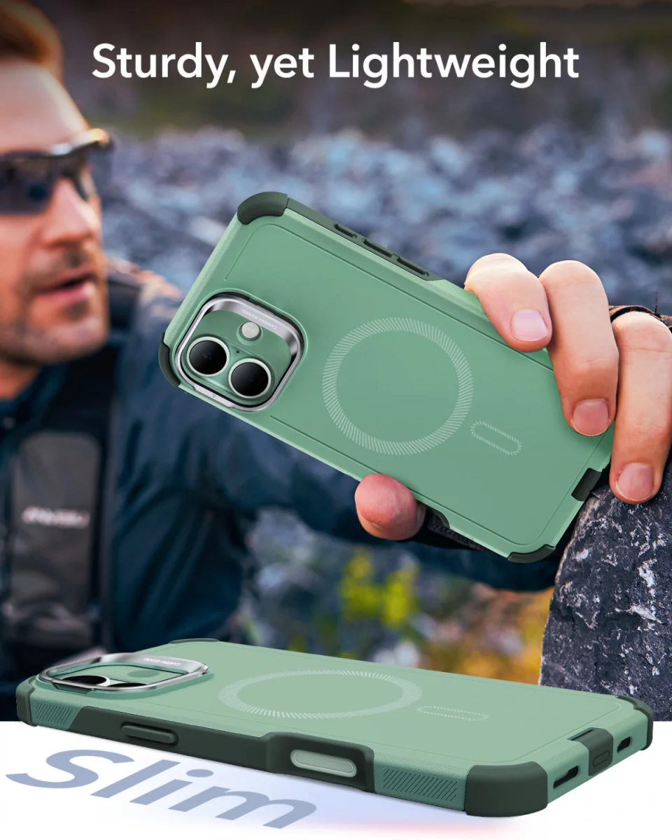 ESR Cyber Armor Apple iPhone 16 Hoesje MagSafe met Stand Groen afbeelding 5