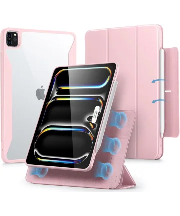 ESR Rebound Hybrid 360 Apple iPad Pro 11 (2024) Hoes Book Case Roze Hoesjes