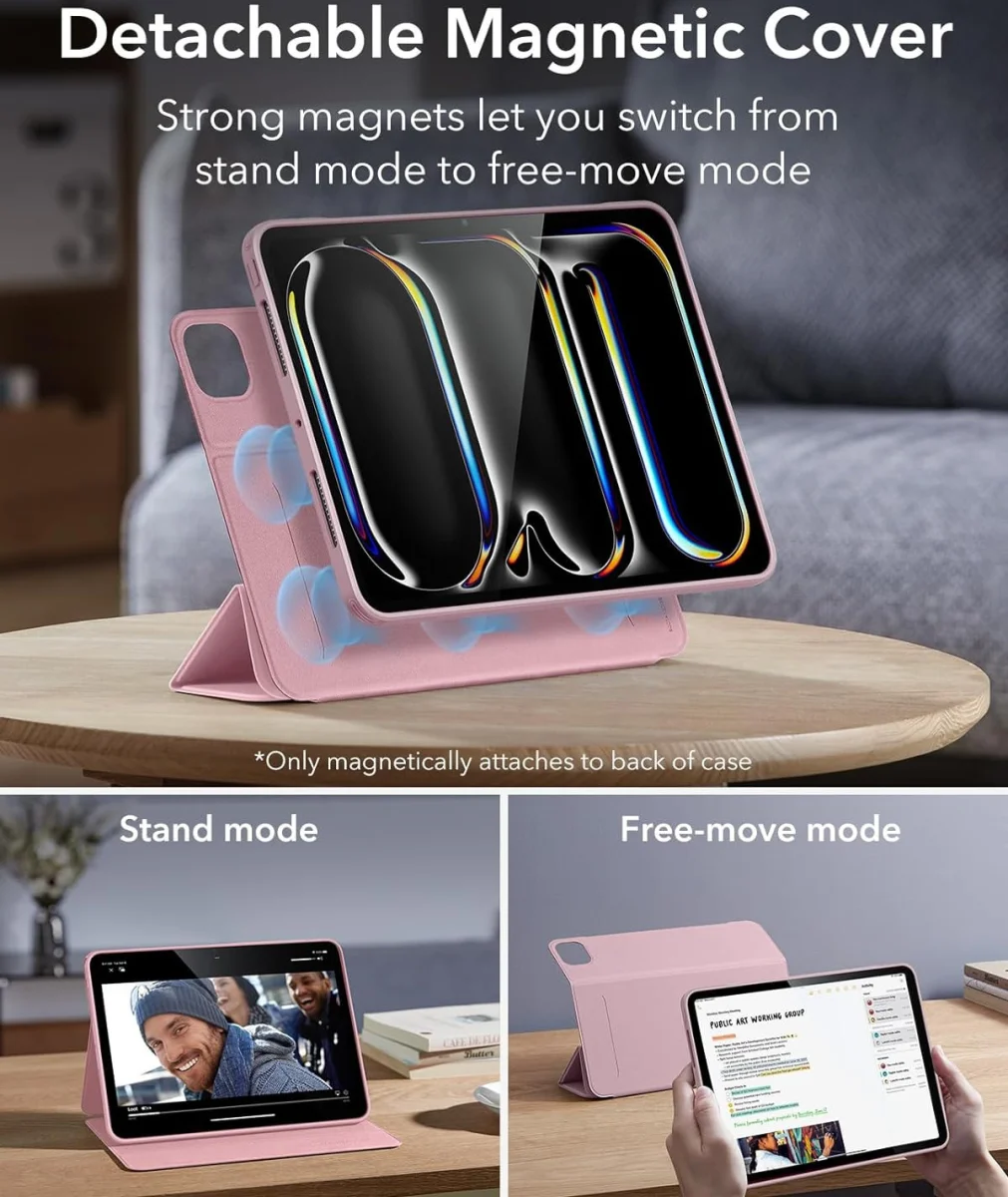 ESR Rebound Hybrid 360 Apple iPad Pro 13 (2024) Hoes Book Case Roze afbeelding 2