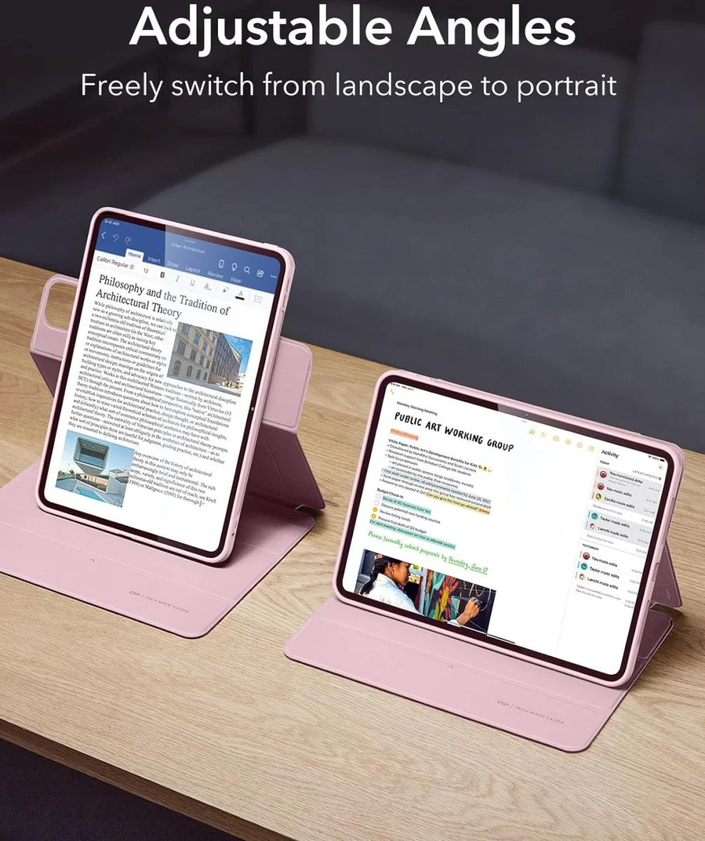 ESR Rebound Hybrid 360 Apple iPad Pro 13 (2024) Hoes Book Case Roze afbeelding 5