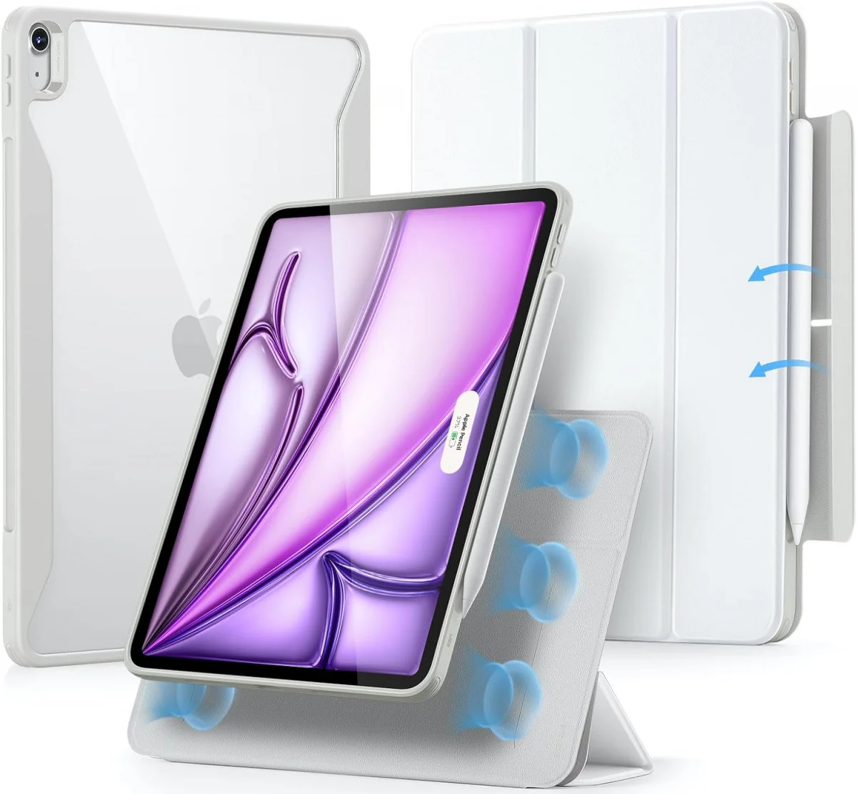 ESR Rebound Hybrid 360 Apple iPad Air 13 (24/25) Hoes Book Case Wit afbeelding 1