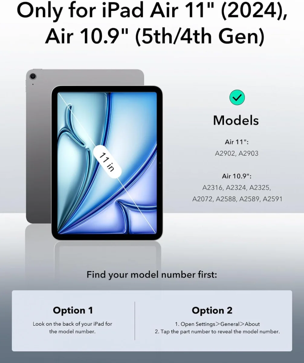 ESR Rebound Hybrid 360 iPad Air 11 (2024/2025) Hoes Book Case Wit afbeelding 9