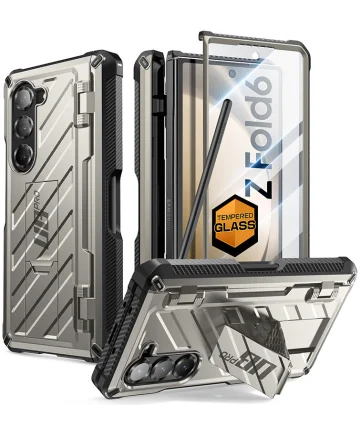 SUPCASE UB Pro Samsung Galaxy Z Fold 6 Hoesje Full Protect Kickstand Grijs Hoesjes