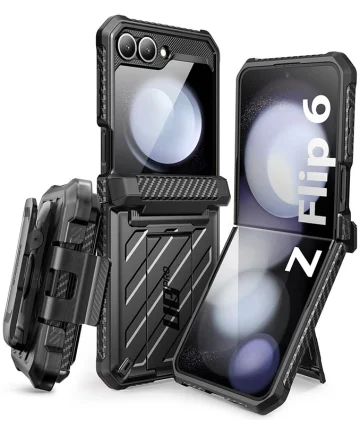 SUPCASE UB Pro Samsung Galaxy Z Flip 6 Hoesje Full Protect Kickstand Zwart Hoesjes