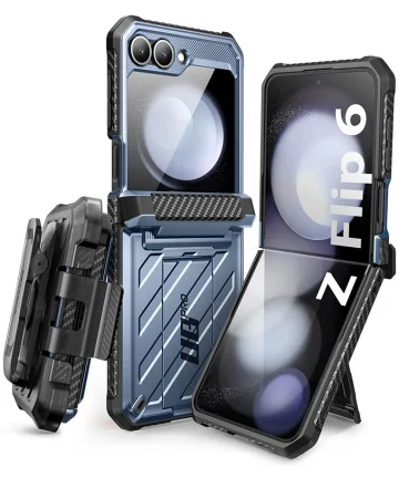 SUPCASE UB Pro Samsung Galaxy Z Flip 6 Hoesje Full Protect Kickstand Blauw Hoesjes