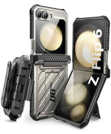 SUPCASE UB Pro Samsung Galaxy Z Flip 6 Hoesje Full Protect Kickstand Grijs Hoesjes