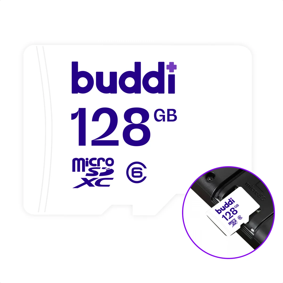 Buddi MicroSDXC Nintendo Switch Geheugenkaart 128GB Wit afbeelding 1