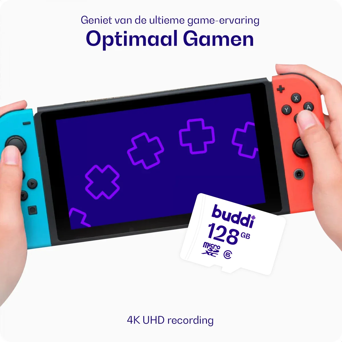 Buddi MicroSDXC Nintendo Switch Geheugenkaart 128GB Wit afbeelding 2