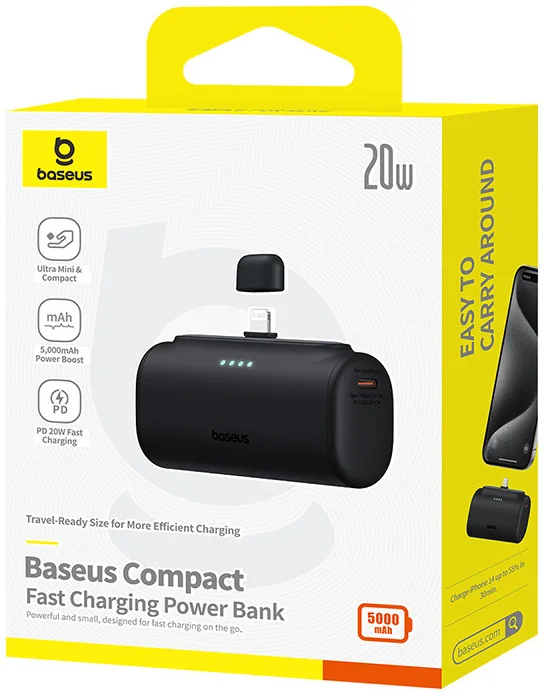 Baseus (20W) Power Delivery Powerbank USB-C/Lightning Connector 5.000 mAh Zwart afbeelding 11