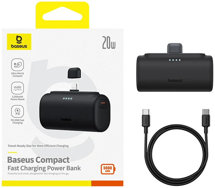 Baseus (20W) Power Delivery Powerbank USB-C/Lightning Connector 5.000 mAh Zwart afbeelding 12