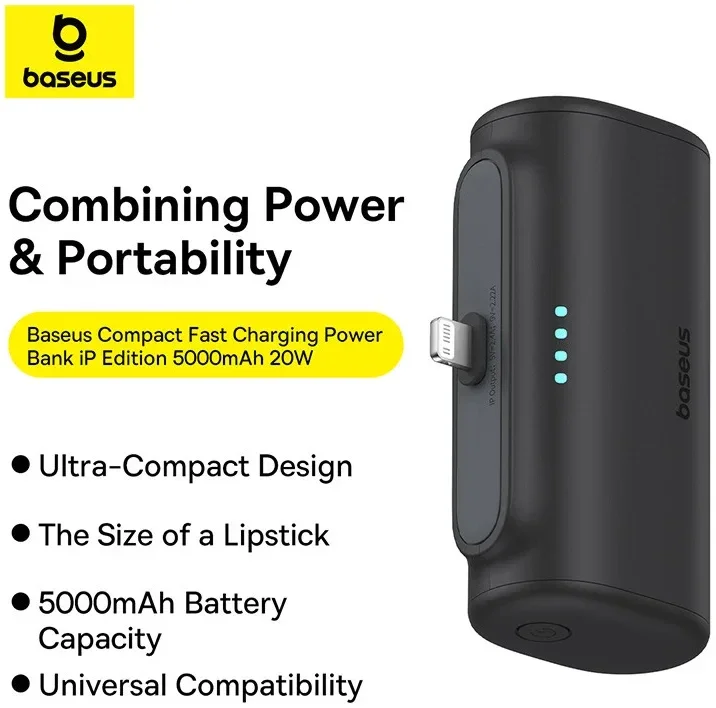 Baseus (20W) Power Delivery Powerbank USB-C/Lightning Connector 5.000 mAh Wit afbeelding 2