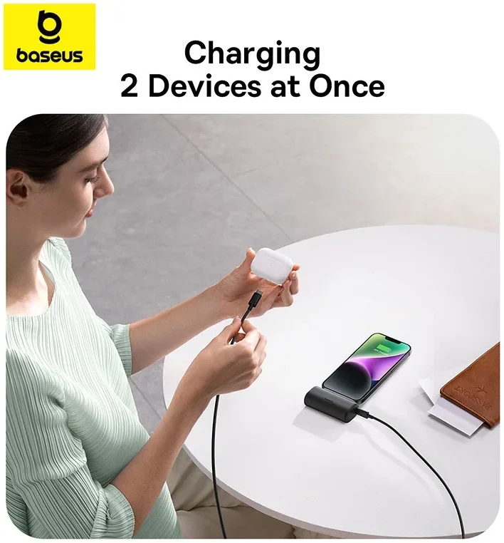 Baseus (20W) Power Delivery Powerbank USB-C/Lightning Connector 5.000 mAh Wit afbeelding 6