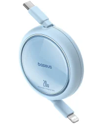 Baseus Free2Pull Oprolbare USB-C naar Lightning Kabel 20W PD 1M Blauw