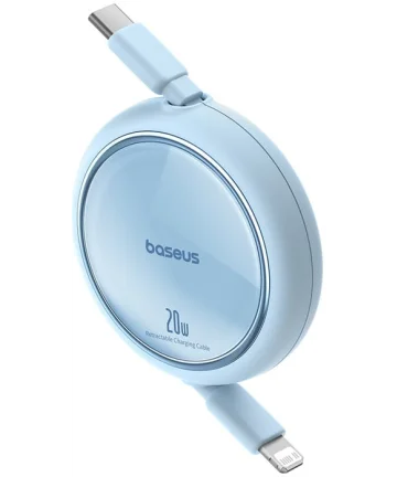 Baseus Free2Pull Oprolbare USB-C naar Lightning Kabel 20W PD 1M Blauw Kabels