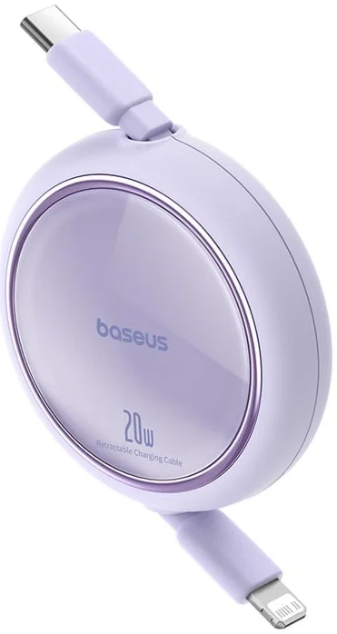 Baseus Free2Pull Oprolbare USB-C naar Lightning Kabel 20W PD 1M Paars afbeelding 1