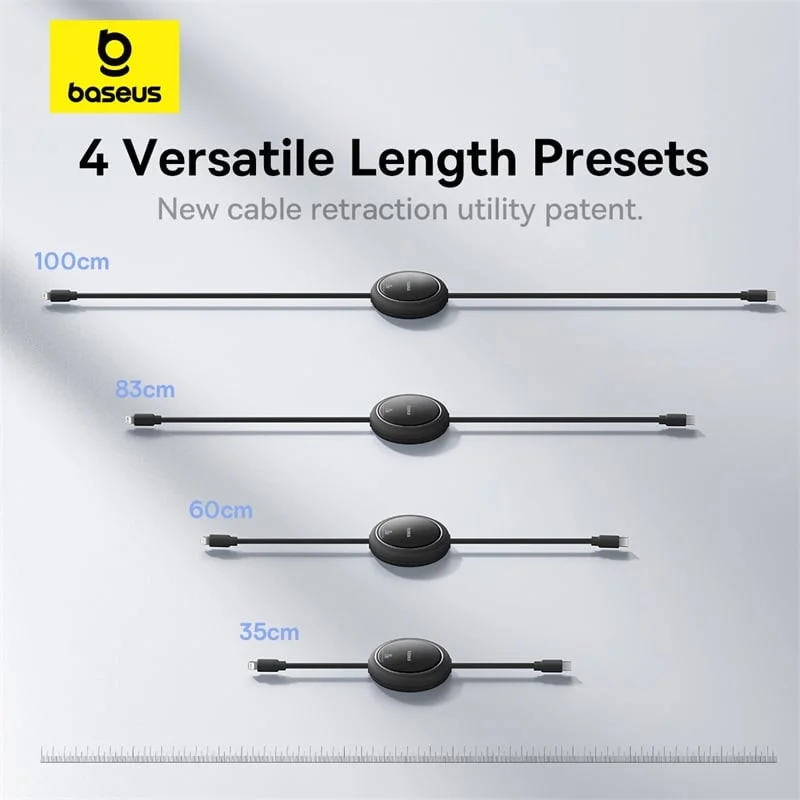 Baseus Free2Pull Oprolbare USB-C naar Lightning Kabel 20W PD 1M Paars afbeelding 5