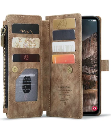 CaseMe C30 Samsung Galaxy A25 Hoesje Pasjeshouder Book Case Bruin Hoesjes