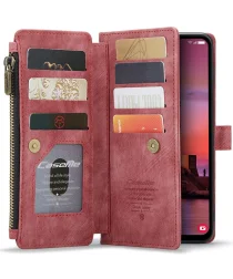 CaseMe C30 Samsung Galaxy A25 Hoesje Pasjeshouder Book Case Rood