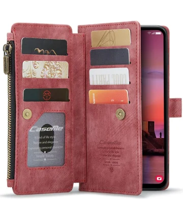 CaseMe C30 Samsung Galaxy A25 Hoesje Pasjeshouder Book Case Rood Hoesjes