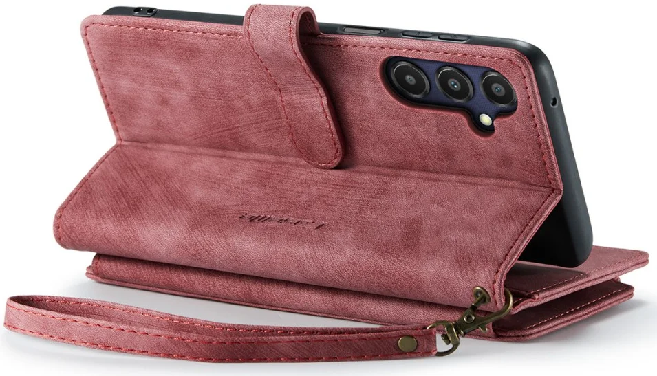 CaseMe C30 Samsung Galaxy A25 Hoesje Pasjeshouder Book Case Rood afbeelding 13