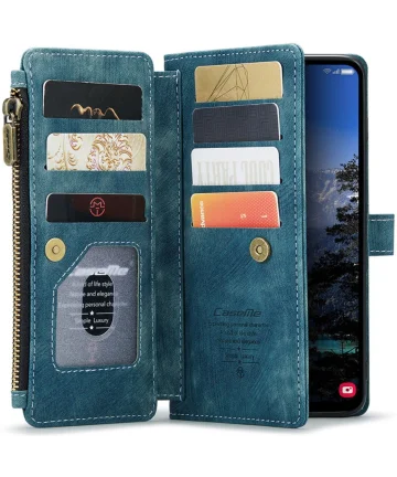 CaseMe C30 Samsung Galaxy A25 Hoesje Pasjeshouder Book Case Blauw Hoesjes