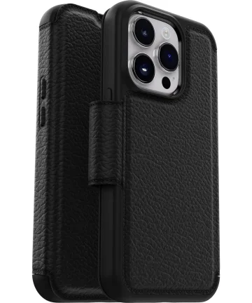 OtterBox Strada Apple iPhone 14 Pro Hoesje Echt Leer Book Case Zwart Hoesjes