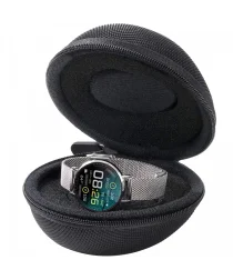 Compacte Horloge / Smartwatch Reis Etui Tas Hoes Zwart