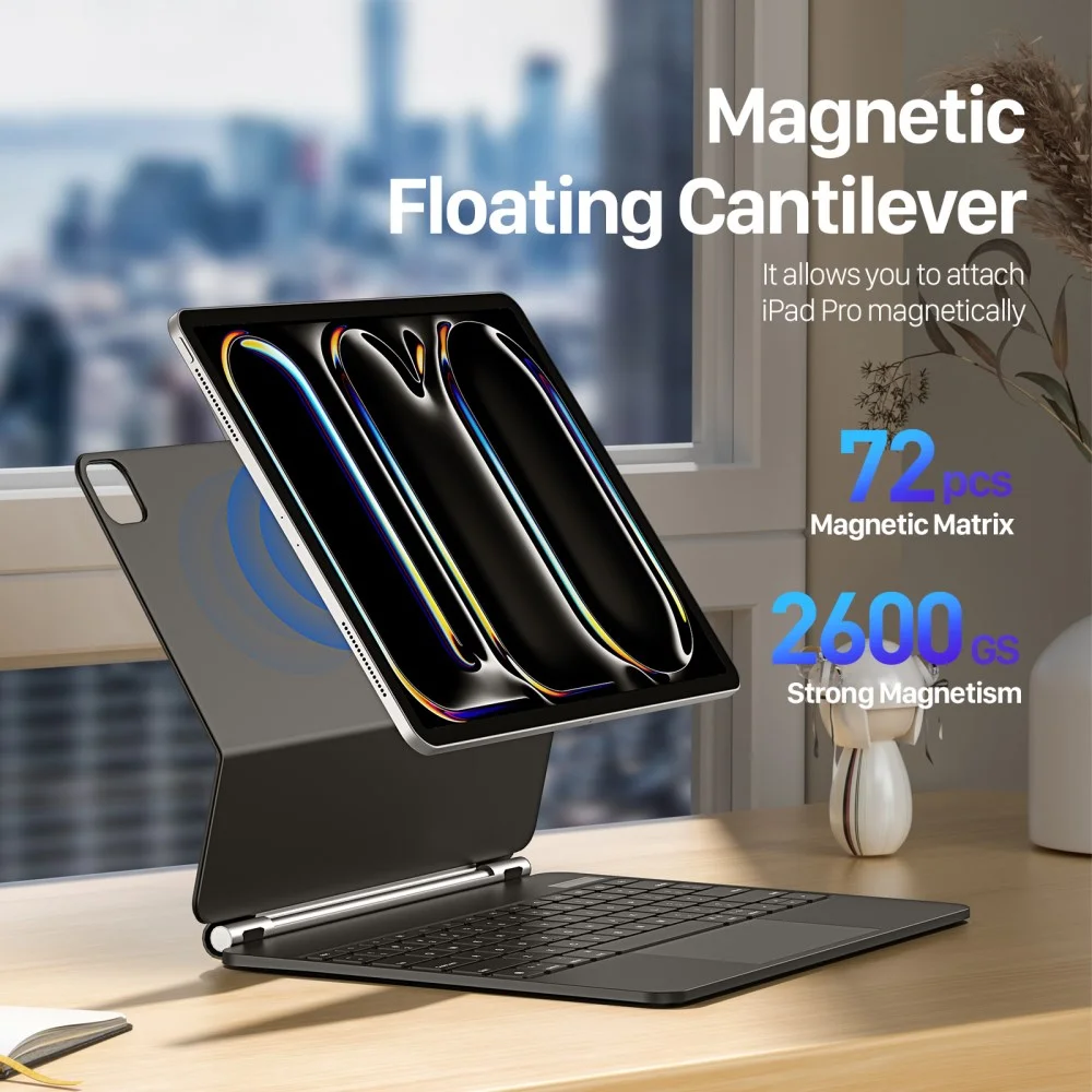 Dux Ducis Apple iPad Pro 13 (2024) Magnetische Toetsenbord Hoes afbeelding 14