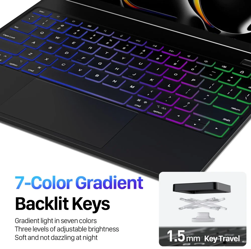 Dux Ducis Apple iPad Pro 13 (2024) Magnetische Toetsenbord Hoes afbeelding 3