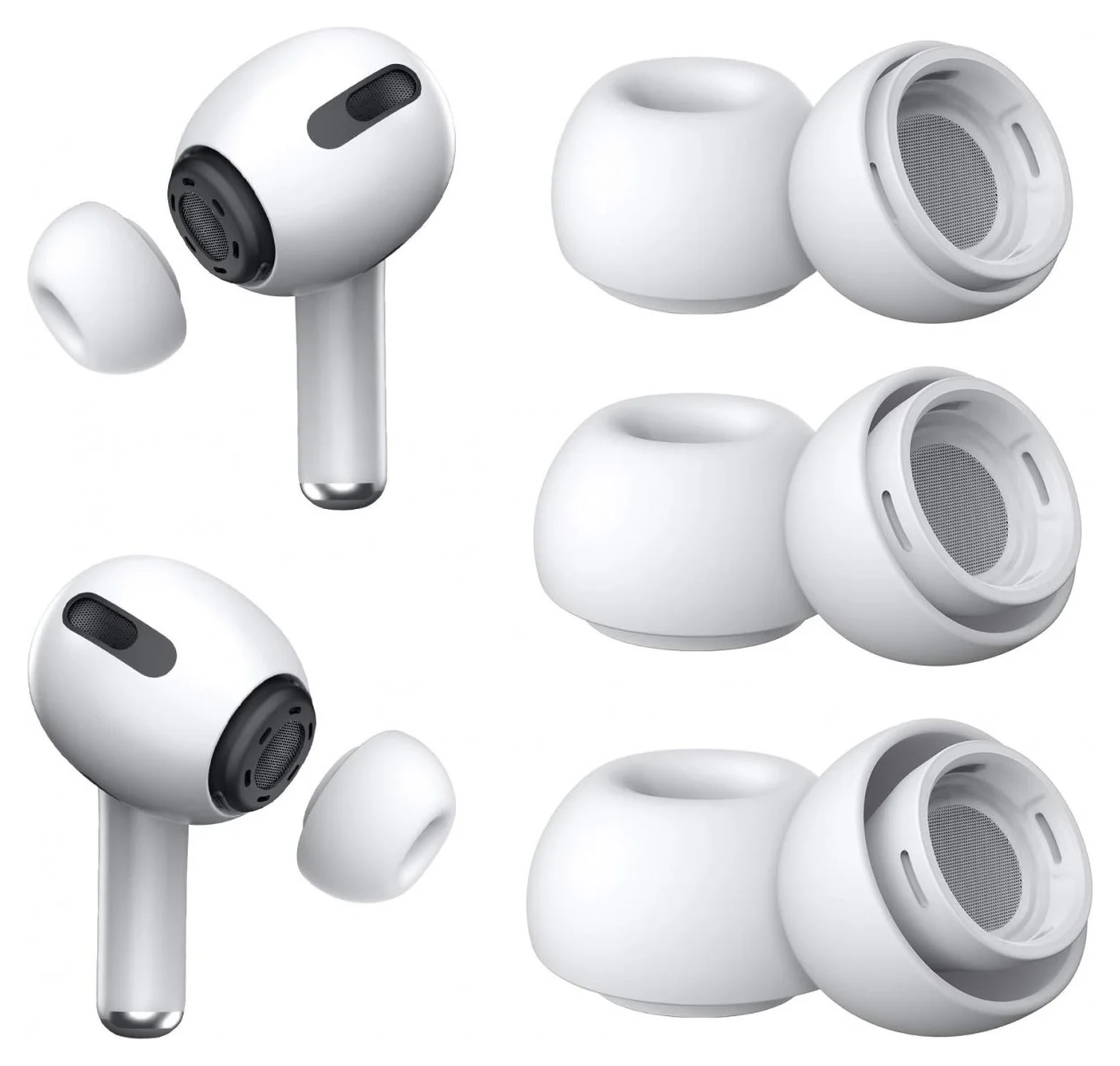 3 Pack AirPods Pro (1e & 2e Generatie) Siliconen Dopjes Tips Extra Small afbeelding 7