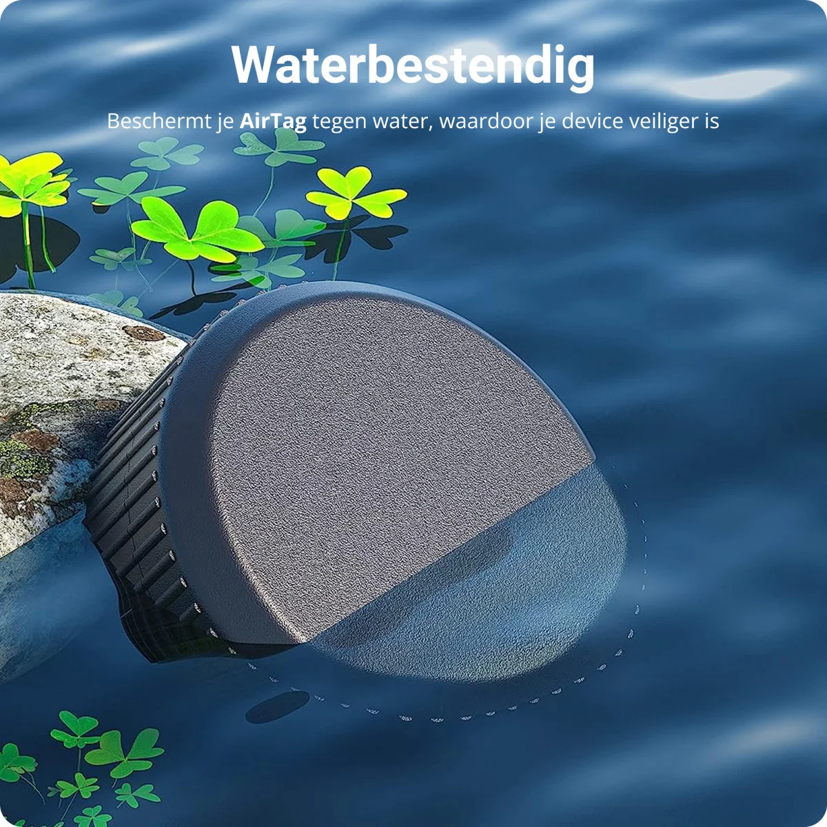(2 pack) Waterdichte AirTag Hoes met 3M Tape voor Plakken Zwart afbeelding 6