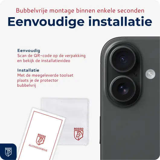 Rosso Apple iPhone 16 / 16 Plus Camera Lens Protector Transparant afbeelding 2