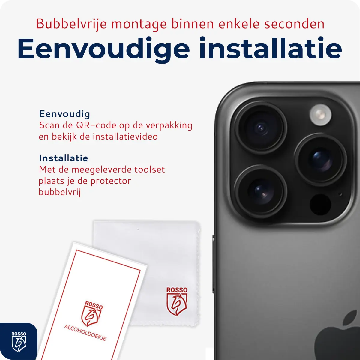 Rosso Apple iPhone 16 Pro / 16 Pro Max Camera Lens Protector Zwart afbeelding 7