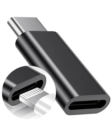 Lightning naar USB - C Adapter Zwart Kabels