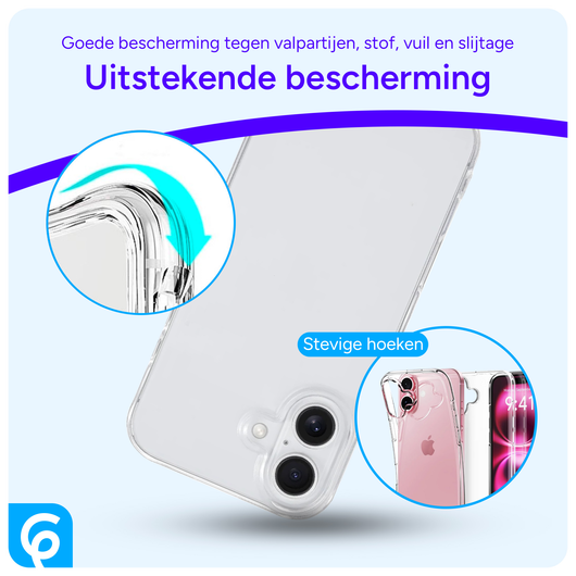 Apple iPhone 16 Hoesje Dun TPU Back Cover Transparant afbeelding 2