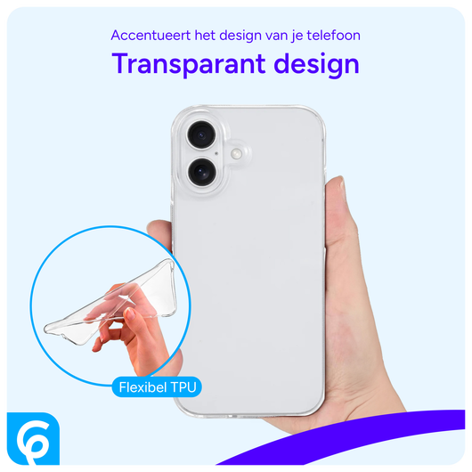 Apple iPhone 16 Hoesje Dun TPU Back Cover Transparant afbeelding 4