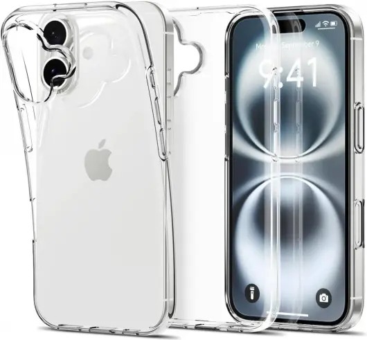 Apple iPhone 16 Plus Hoesje Dun TPU Back Cover Transparant afbeelding 1