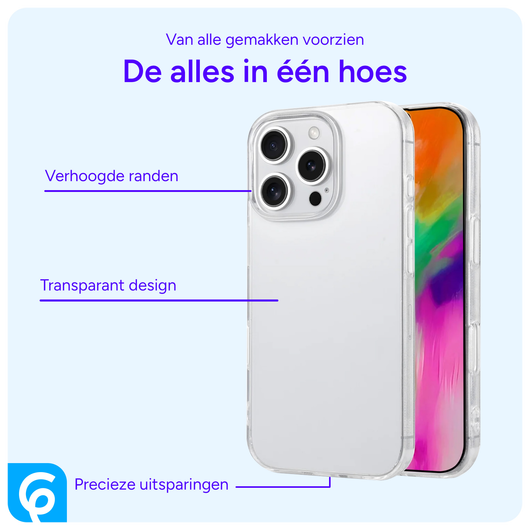 Apple iPhone 16 Pro Hoesje Dun TPU Back Cover Transparant afbeelding 3