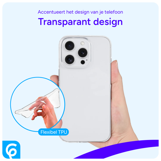 Apple iPhone 16 Pro Hoesje Dun TPU Back Cover Transparant afbeelding 5