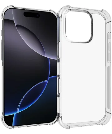 Apple iPhone 16 Pro Hoesje Schokbestendig en Dun TPU Back Cover Transparant Hoesjes