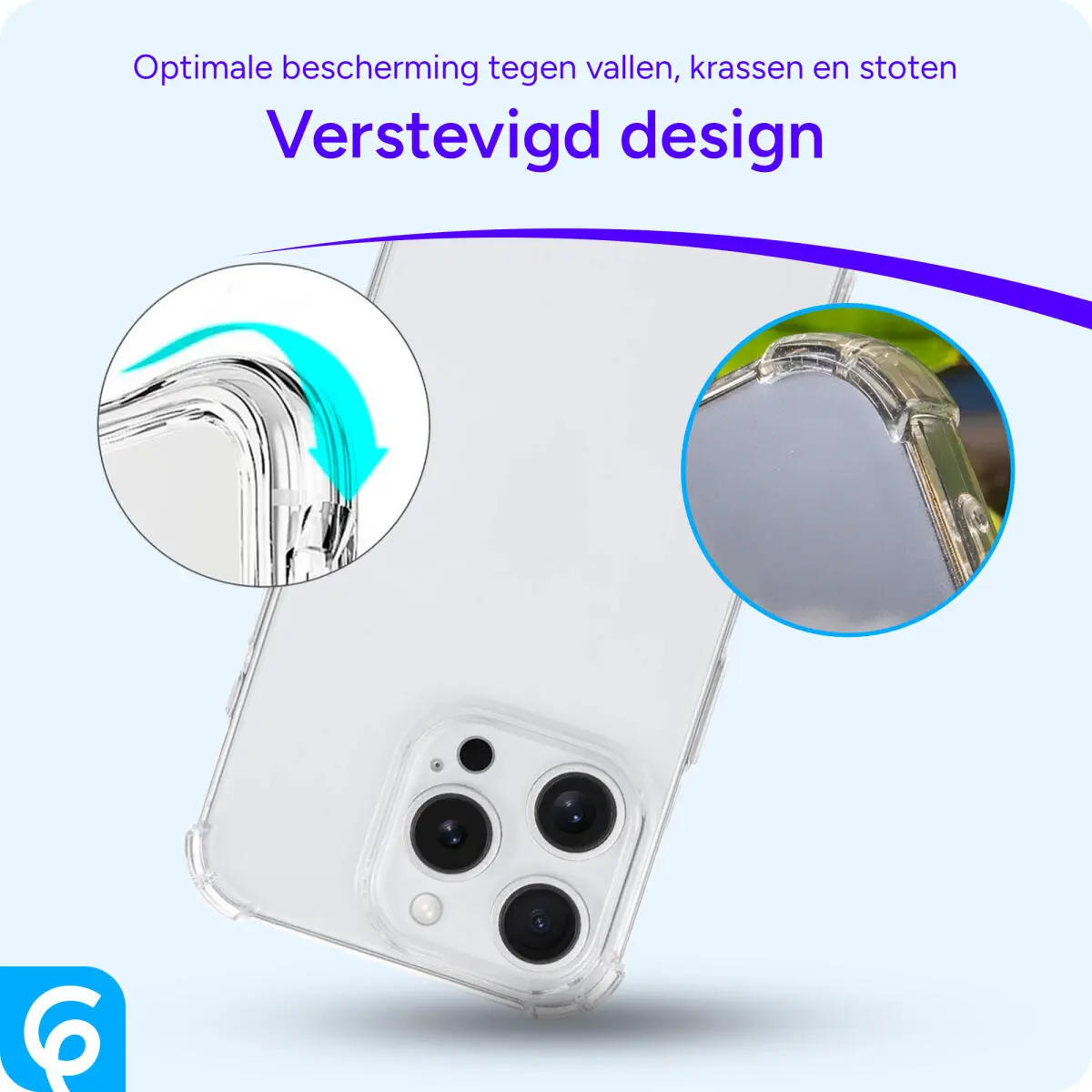 Apple iPhone 16 Pro Hoesje Schokbestendig en Dun TPU Back Cover Transparant afbeelding 2