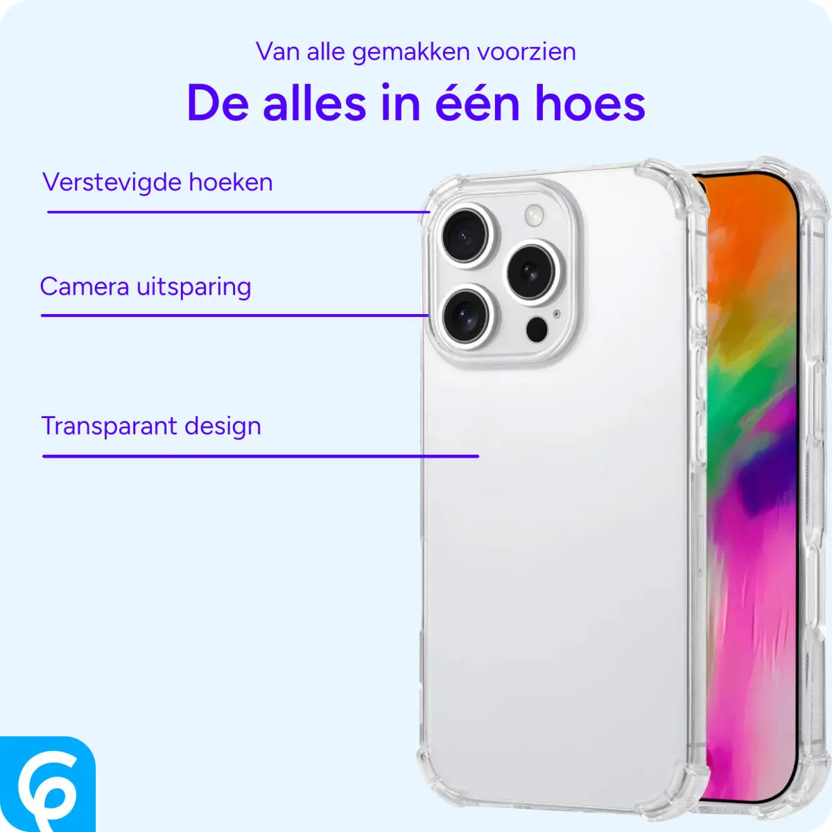 Apple iPhone 16 Pro Hoesje Schokbestendig en Dun TPU Back Cover Transparant afbeelding 4