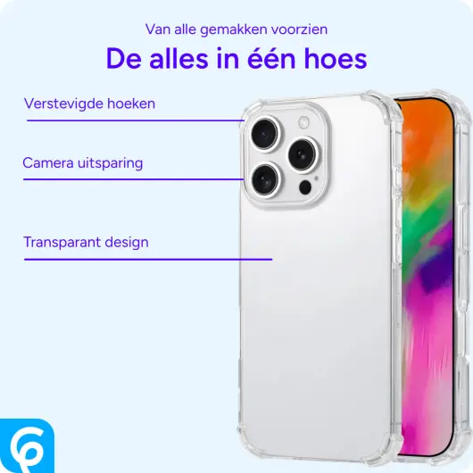 Apple iPhone 16 Pro Hoesje Schokbestendig en Dun TPU Back Cover Transparant afbeelding 4