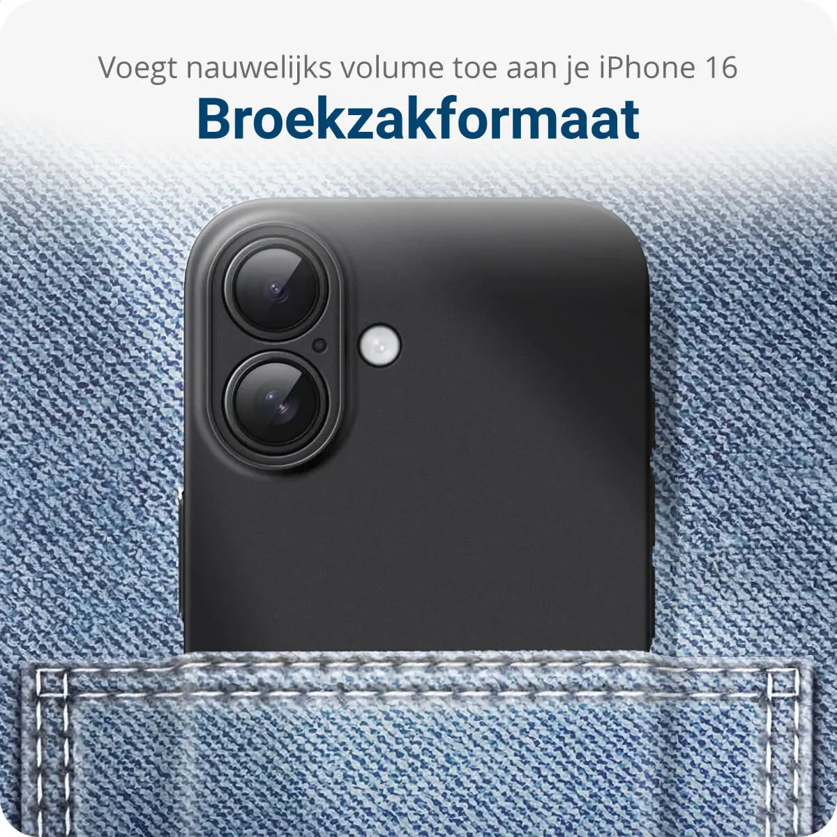 Apple iPhone 16 Hoesje Dun TPU Back Cover Matte Zwart afbeelding 2