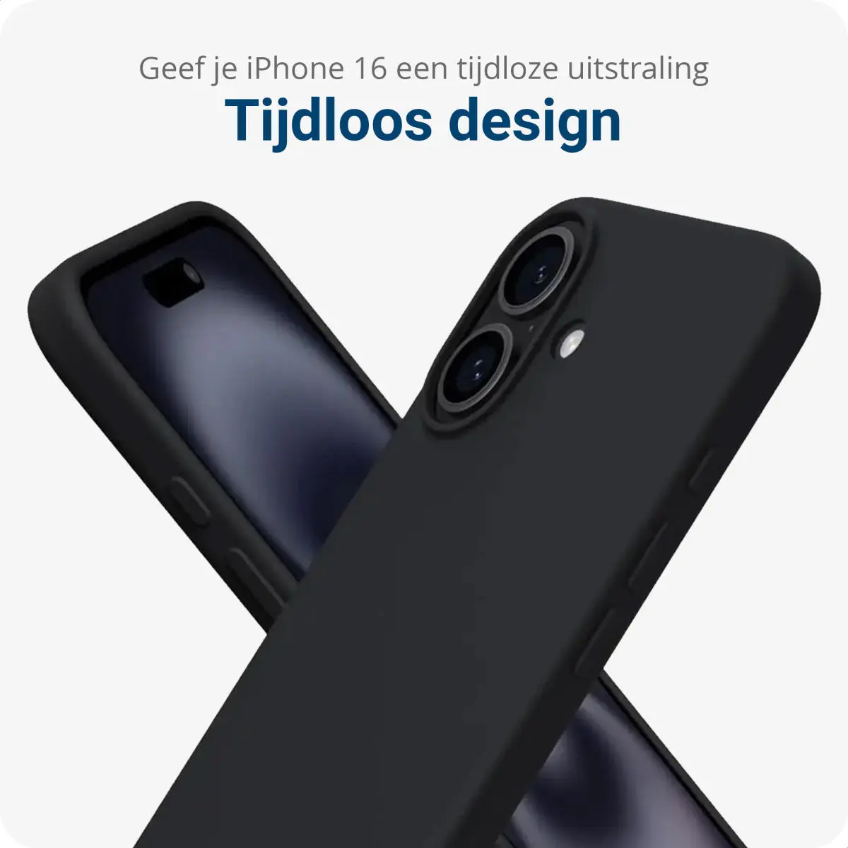 Apple iPhone 16 Hoesje Dun TPU Back Cover Matte Zwart afbeelding 4
